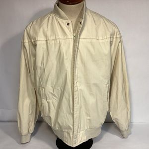 Arnold Palmer vintage Mens Golf Lightweight Jacket in Cream Color Size Medium
